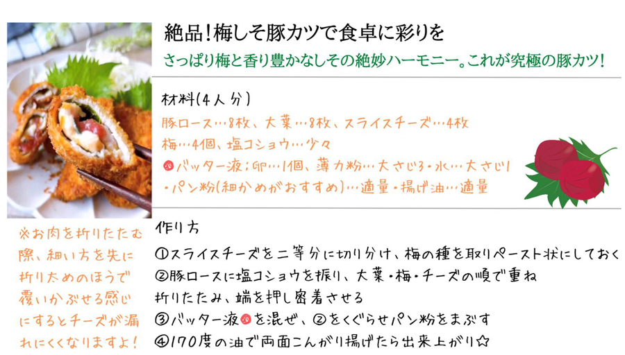 絶品!梅しそ豚カツで食卓に彩りを